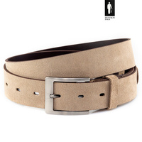 Pasek męski z camelowego zamszu 4 cm