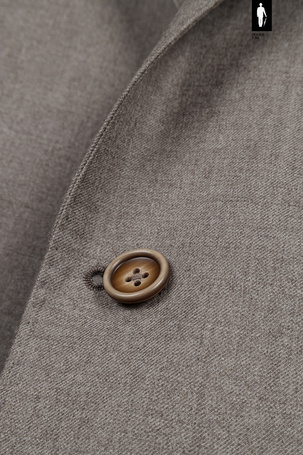 Beżowa marynarka męska z wełnianej flaneli w stylu włoskim