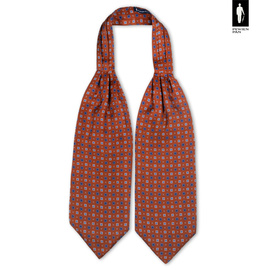 Jedwabny fular jasnobrązowy w drobny wzór