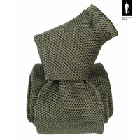 Oliwkowy krawat z jedwabnej grenadyny