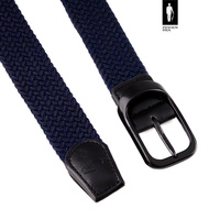 Pleciony pasek męski elastyczny – granatowy