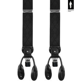 Czarne szelki do spodni zapięcie 2w1