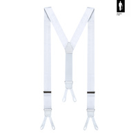 Szelki męskie z jedwabiu White Formal Classic