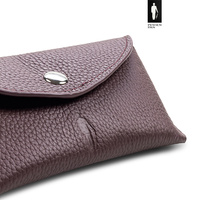 Skórzane etui na okulary Pewien Pan – brąz bordowy