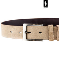 Pasek męski z camelowego zamszu 4 cm