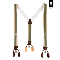 Szelki w paski z zapięciem na guziki i klamry