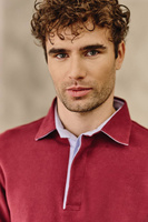 Bordowa bluza polo z grubej bawełny 100%