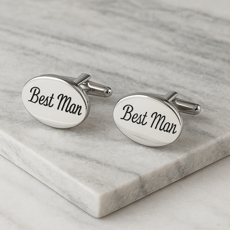 Owalne spinki mankietowe tematyczne