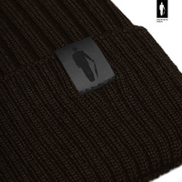 Czapka męska zimowa z wełny merino brązowa