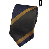 Granatowo-zielony krawat w pasy