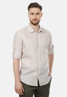 Koszula lniana z wywijanymi rękawami