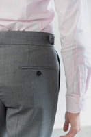 Spodnie wysoki stan jasnoszary tropik wełniany