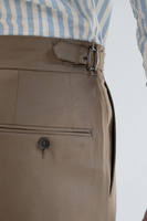 Spodnie wysoki stan jasnobrązowy wełniany tropik