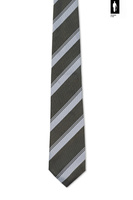 Jedwabny krawat oliwkowy w białe pasy