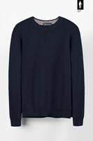 Granatowy sweter męski z bawełny i wełny