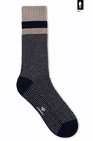 Ciepłe skarpetki męskie z wełną i kaszmirem beżowo-czarne Pedemeia