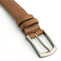 Skórzany pasek z kruponu 35 mm, średni brąz