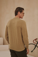 Beżowy kardigan męski z czystej bawełny
