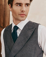 Granatowy krawat z jedwabnej grenadyny