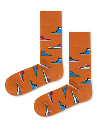 Pomarańczowe skarpety wzór butów Dots Socks