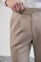 Spodnie na regulatory z jasnobrązowej wełny solaro