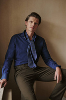 Koszula jeansowa z włoskim kołnierzem