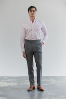 Spodnie wysoki stan jasnoszary tropik wełniany