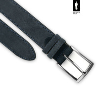 Pasek męski ciemnoniebieski zamsz