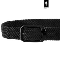 Pleciony pasek męski elastyczny – czarny