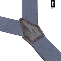 Szelki męskie szaroniebieskie gładkie z zapięciem 2w1