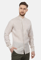 Lniana koszula męska ze stójką