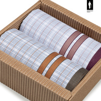 Bawełniane chusteczki męskie w pomarańczowo-zieloną oraz bordowo-czerwoną kratkę – zestaw 2 sztuk