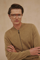 Beżowy kardigan męski z czystej bawełny