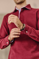 Bordowa bluza polo z grubej bawełny 100%