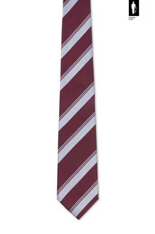 Jedwabny krawat czerwony w białe pasy