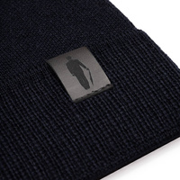 Granatowa dopasowana czapka męska z wełny merino