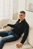 Czarna koszula slim z dodatkiem elastanu