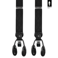 Czarne szelki do spodni zapięcie 2w1