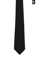 Czarny krawat męski z jedwabiu 100% – elegancki, włoski, 8 cm