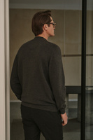 Ciemnoszary kardigan męski z czystej bawełny