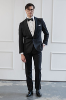 Smoking z kołnierzem szalowym 100% wełna