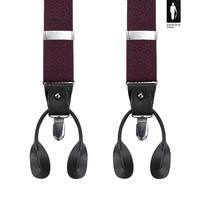 Szelki męskie bordowe z fakturą i zapięciem 2w1