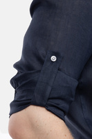 Lniana koszula męska ze stójką