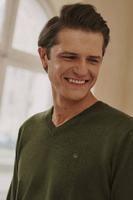 Zielony sweter męski V-neck bawełna