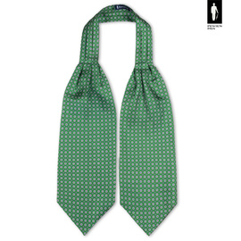 Jedwabny fular zielony w drobny wzór
