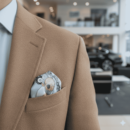 Poszetka jedwabna „Zegarmistrz” – kolekcja Ginące Zawody