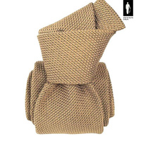 Beżowy krawat z jedwabnej grenadyny