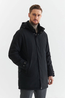 Czarna kurtka zimowa z odpinanym kapturem