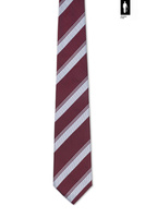 Jedwabny krawat czerwony w białe pasy