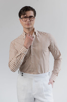 Koszula w brązowe szerokie paski Button Down